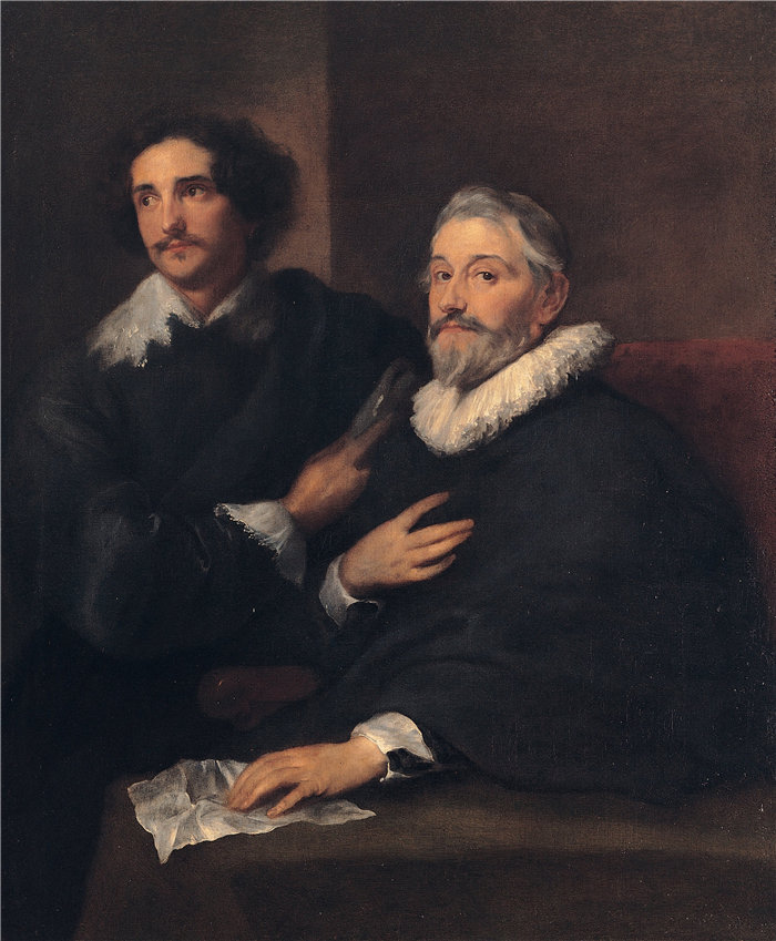 安东尼·范·戴克(Anthony van Dyck,比利时画家)作品-雕刻师 Pieter De Jode The Elder 和 Pieter De Jode 年轻的肖像