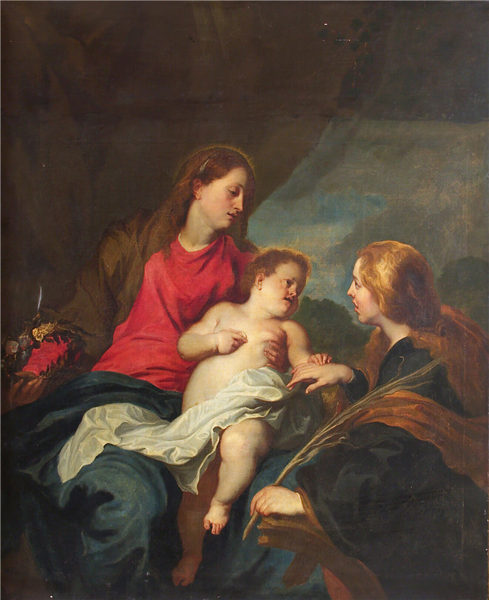 安东尼·范·戴克(Anthony van Dyck,比利时画家)作品-亚历山大圣凯瑟琳的神秘婚姻(1614 – 1641)