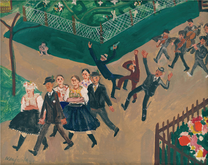 马杰尔尼克 （Majerník，斯洛伐克画家）作品-婚礼队伍(1935)