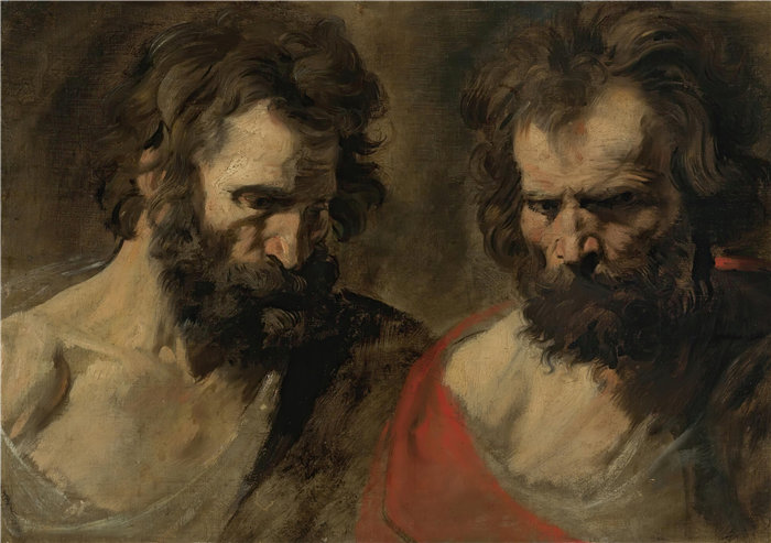 安东尼·范·戴克(Anthony van Dyck,比利时画家)作品-对一个大胡子男人的两项研究