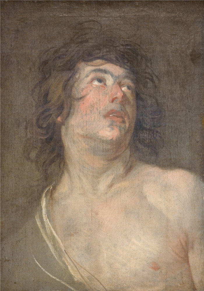 安东尼·范·戴克（Anthony van Dyck，比利时画家）作品-一个向上看的年轻人