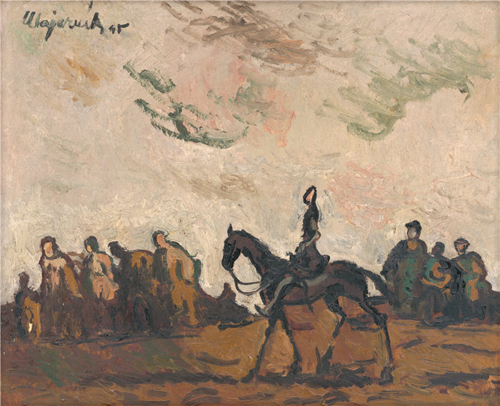 马杰尔尼克 （Majerník，斯洛伐克画家）作品-难民 (1945) (1)