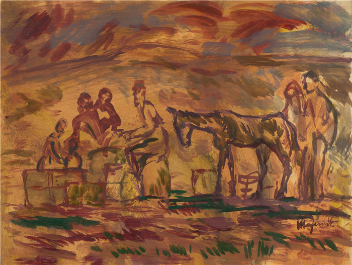 马杰尔尼克 （Majerník，斯洛伐克画家）作品-战争受害者（难民）（1944）