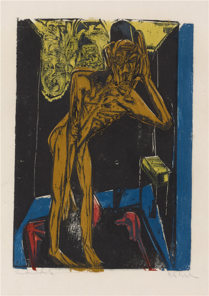 恩斯特·路德维希·基希纳（Ernst Ludwig Kirchner，德国画家）作品-《房间的孤独》（1915年）