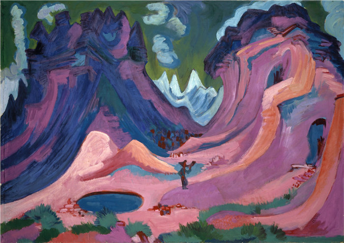 恩斯特·路德维希·基希纳（Ernst Ludwig Kirchner，德国画家）作品-阿姆塞尔夫卢（1922年）