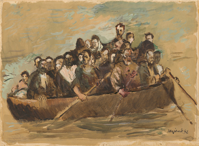马杰尔尼克 （Majerník，斯洛伐克画家）作品-难民 (1942)