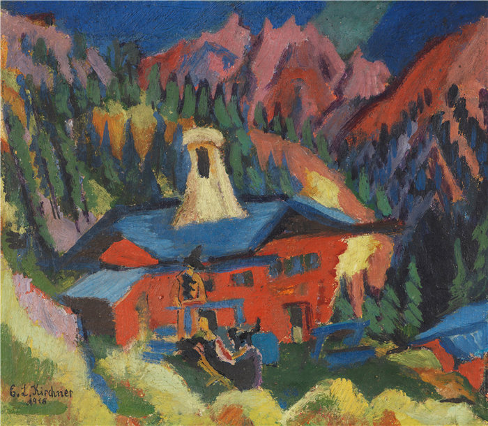 恩斯特·路德维希·基希纳(Ernst Ludwig Kirchner,德国画家)作品-《季节之家》(1918)