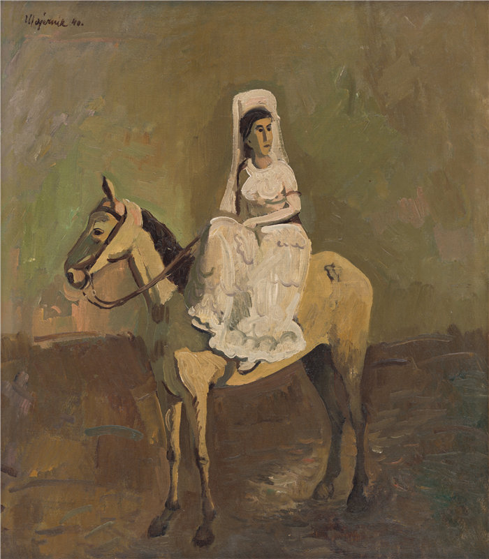 马杰尔尼克 （Majerník，斯洛伐克画家）作品-马术 (1940)