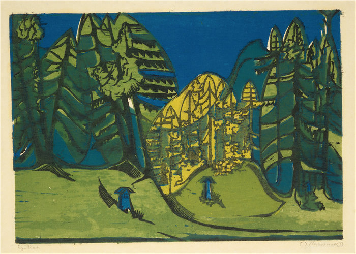 恩斯特·路德维希·基希纳（Ernst Ludwig Kirchner，德国画家）作品-沃尔弗里德霍夫 (1933)