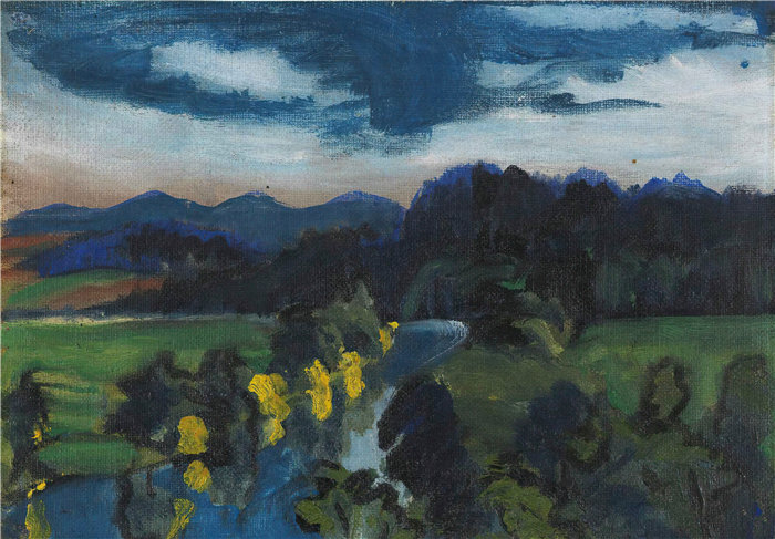 恩斯特·路德维希·基希纳（Ernst Ludwig Kirchner，德国画家）作品-利希滕瓦尔德附近的穆德（1903-20）