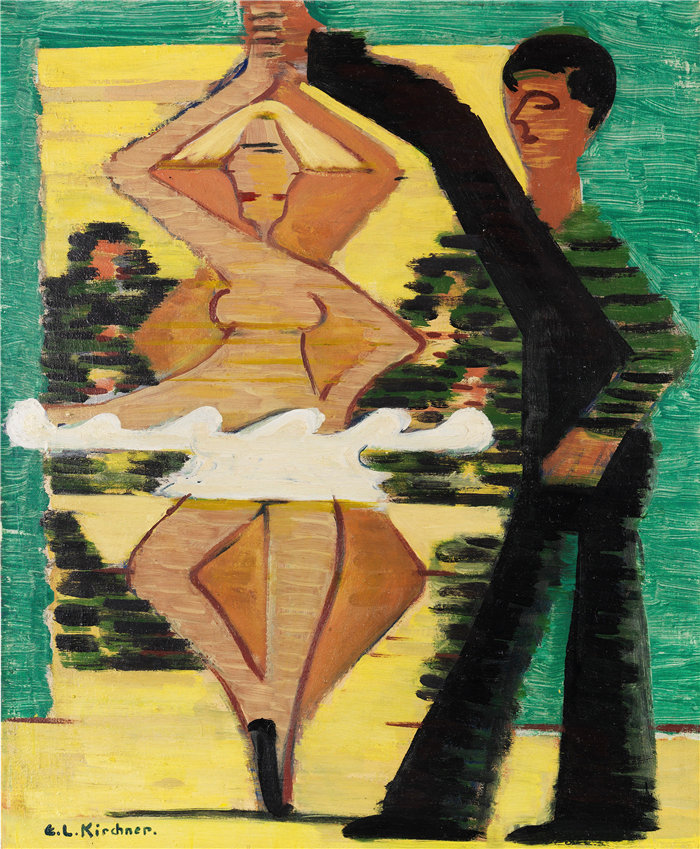 恩斯特·路德维希·基希纳(Ernst Ludwig Kirchner,德国画家)作品-旋转舞者(1931)