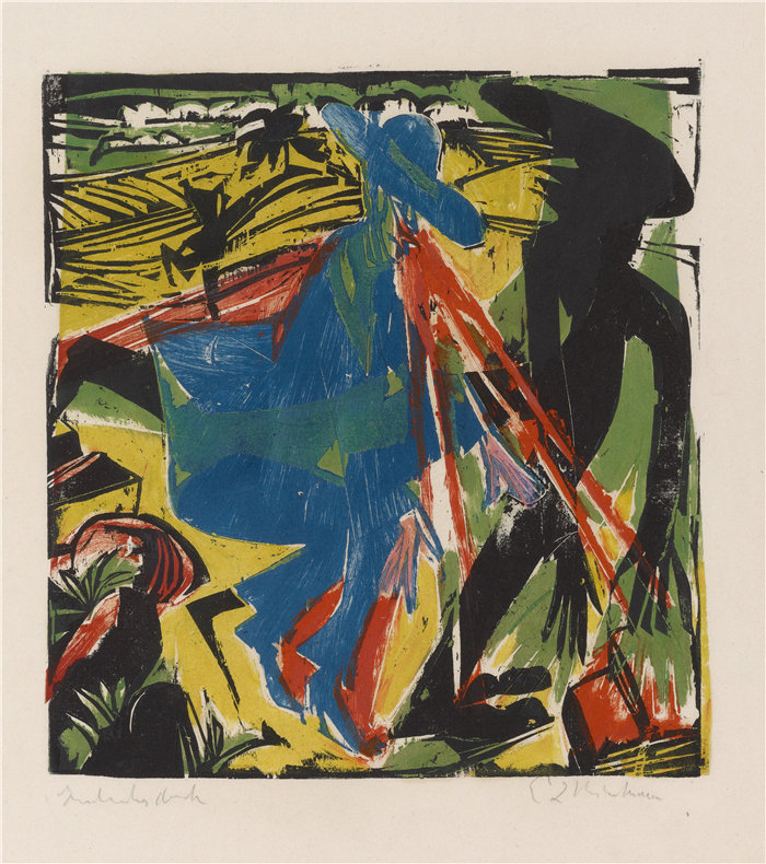 恩斯特·路德维希·基希纳(Ernst Ludwig Kirchner,德国画家)作品-施莱米尔与阴影的遭遇(1915)