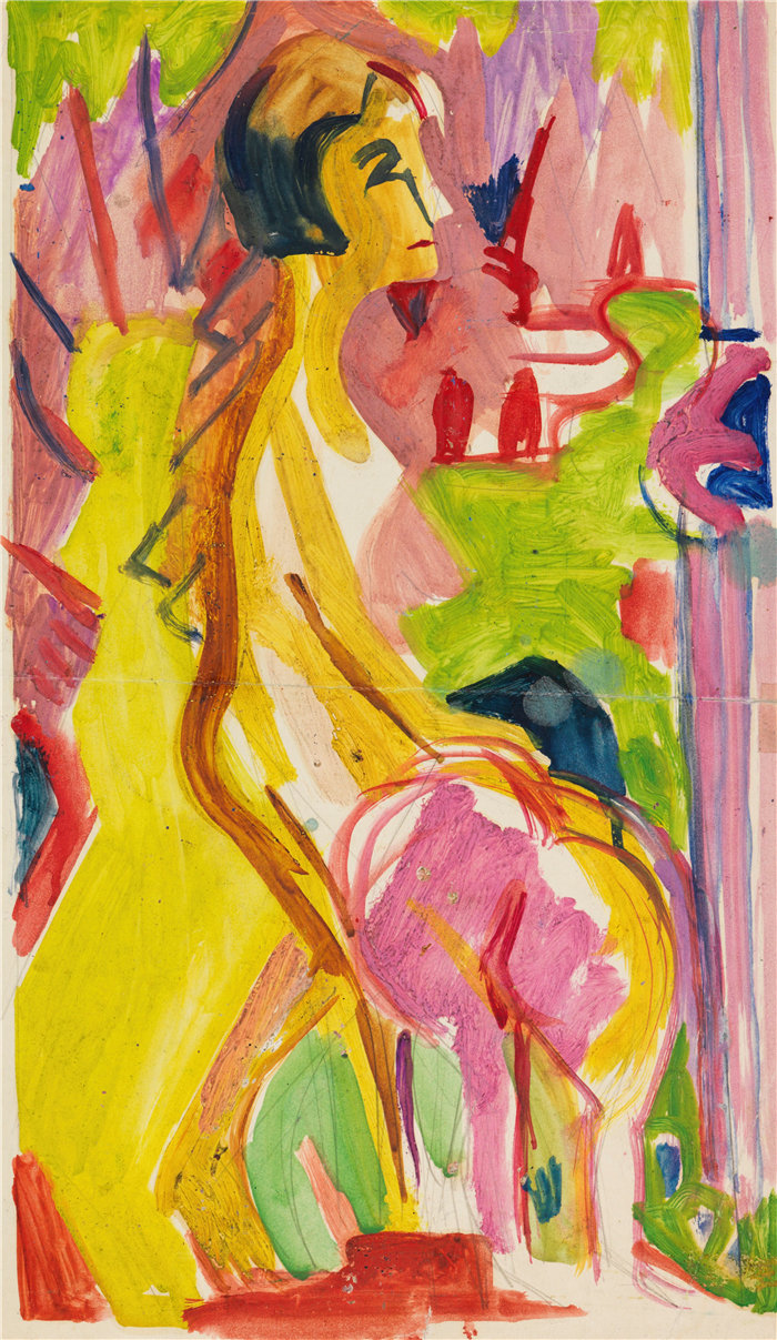 恩斯特·路德维希·基希纳（Ernst Ludwig Kirchner，德国画家）作品-两部女性法案（1926-1928）