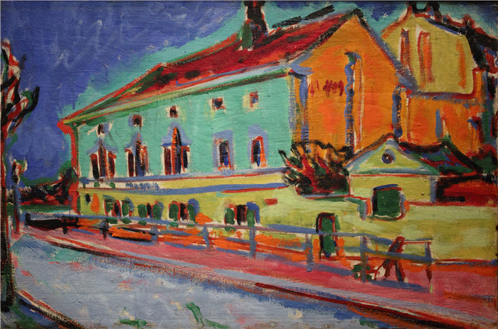 恩斯特·路德维希·基希纳(Ernst Ludwig Kirchner,德国画家)作品-德累斯顿的房子