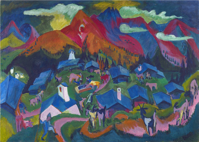 恩斯特·路德维希·基希纳（Ernst Ludwig Kirchner，德国画家）作品-动物归来 (1919)