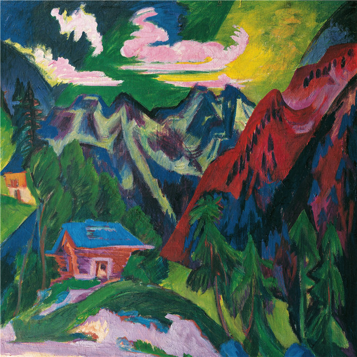 恩斯特·路德维希·基希纳（Ernst Ludwig Kirchner，德国画家）作品-克洛斯特瑟贝尔格 (1923)