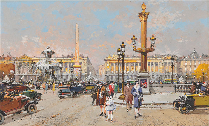 尤金·加利安-拉卢（Eugène Galien-Laloue，法国画家）作品--协和广场