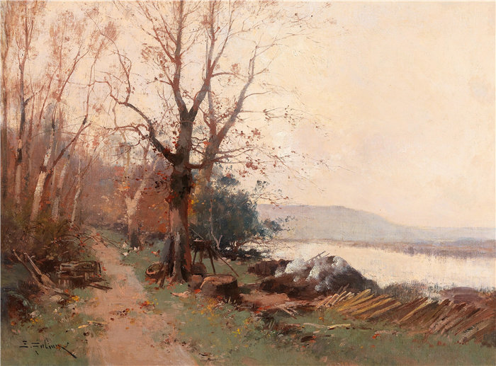 尤金·加利安-拉卢（Eugène Galien-Laloue，法国画家）作品--河流景观