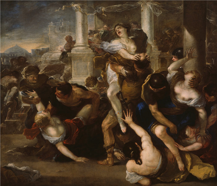 卢卡·佐丹奴 (Luca Giordano，意大利画家) 作品-绑架萨宾妇女（1675-80）