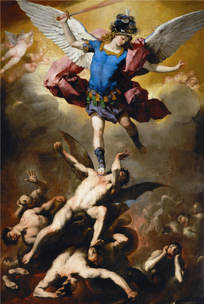 卢卡·佐丹奴 (Luca Giordano，意大利画家) 作品-叛逆天使的陨落（1660-1665）