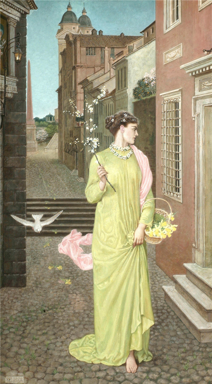 沃尔特·克兰 (Walter Crane,英国画家) 作品 -春天的使者 (1872)