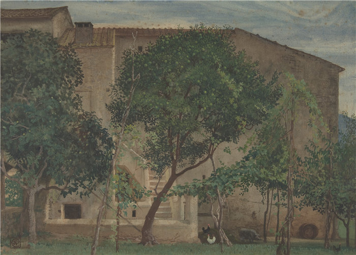 沃尔特·克兰 (Walter Crane,英国画家) 作品 -意大利农舍（1871–3）
