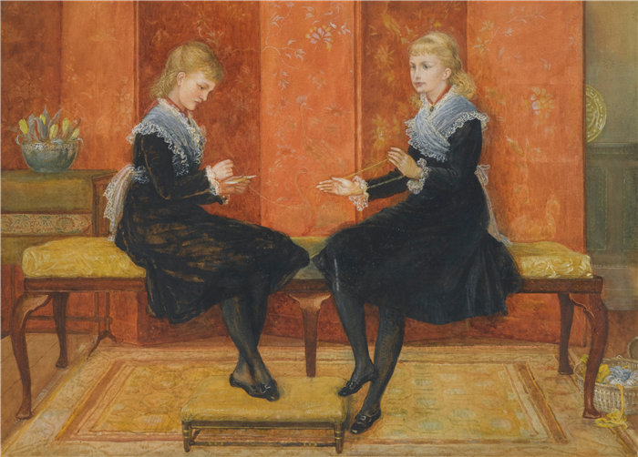 沃尔特·克兰 (Walter Crane,英国画家) 作品 -紫罗兰和莉莉,埃德蒙·劳特利奇的女儿们