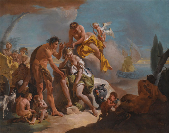 乔瓦尼·巴蒂斯塔·提埃波罗（Giovanni Battista Tiepolo，意大利画家）作品-巴克斯与阿里阿德涅