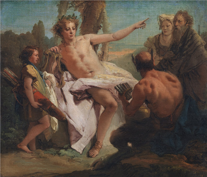 乔瓦尼·巴蒂斯塔·提埃波罗（Giovanni Battista Tiepolo，意大利画家）作品-阿波罗和马西亚斯 (1756 - 1757)