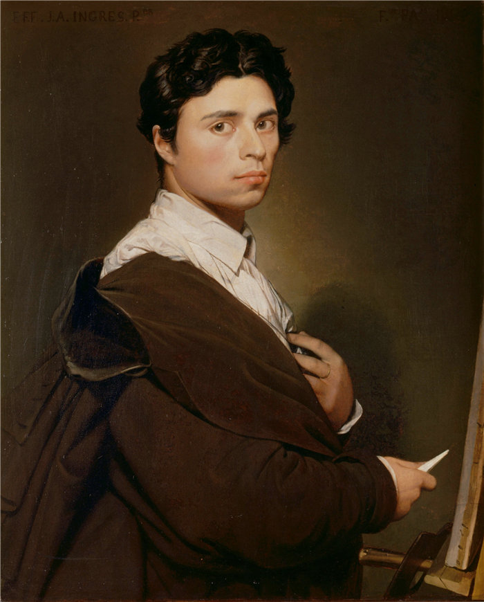 让·奥古斯特·多米尼克·安格尔(Jean Auguste Dominique Ingres,法国画家)-二十四岁时的自画像