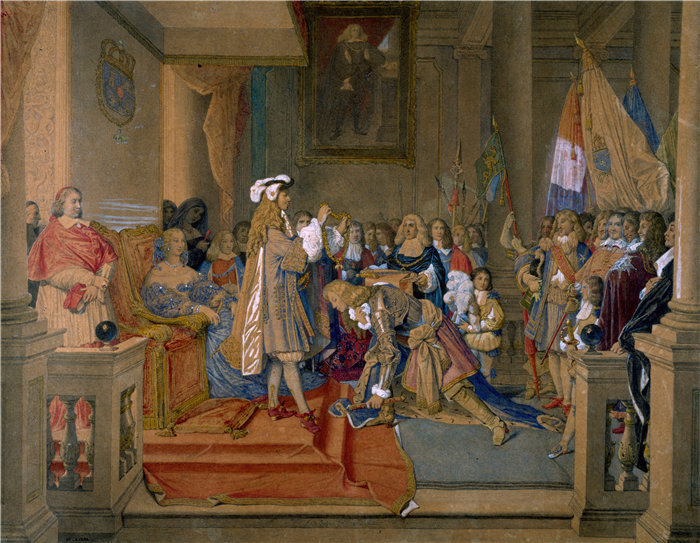 让·奥古斯特·多米尼克·安格尔(Jean Auguste Dominique Ingres,法国画家)-伯威克元帅接受金羊毛(1864)