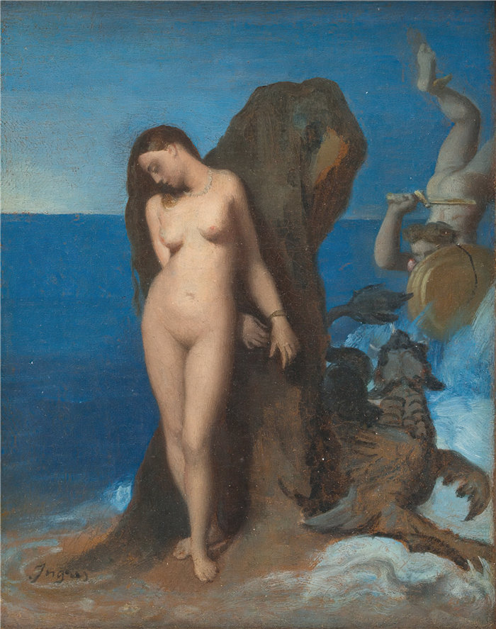 让·奥古斯特·多米尼克·安格尔（Jean Auguste Dominique Ingres，法国画家）-珀尔修斯和仙女座（约 1819 年）