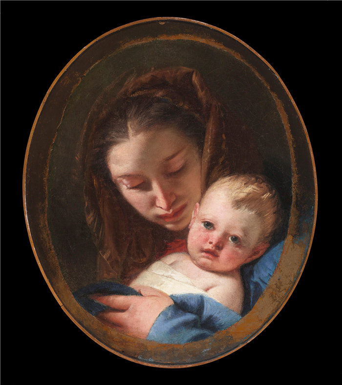 乔瓦尼·巴蒂斯塔·提埃波罗（Giovanni Battista Tiepolo意大利画家）作品-z麦当娜和孩子（1730 年至 1745 年之间）