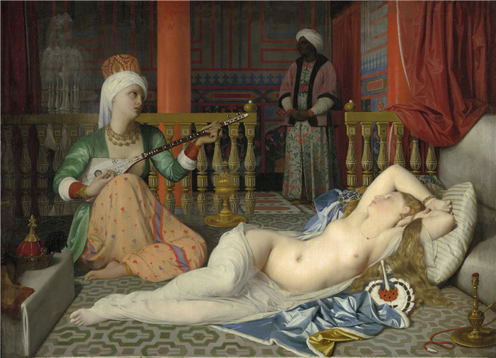 让·奥古斯特·多米尼克·安格尔(Jean Auguste Dominique Ingres,法国画家)-宫女、奴隶和太监(1839-1840)