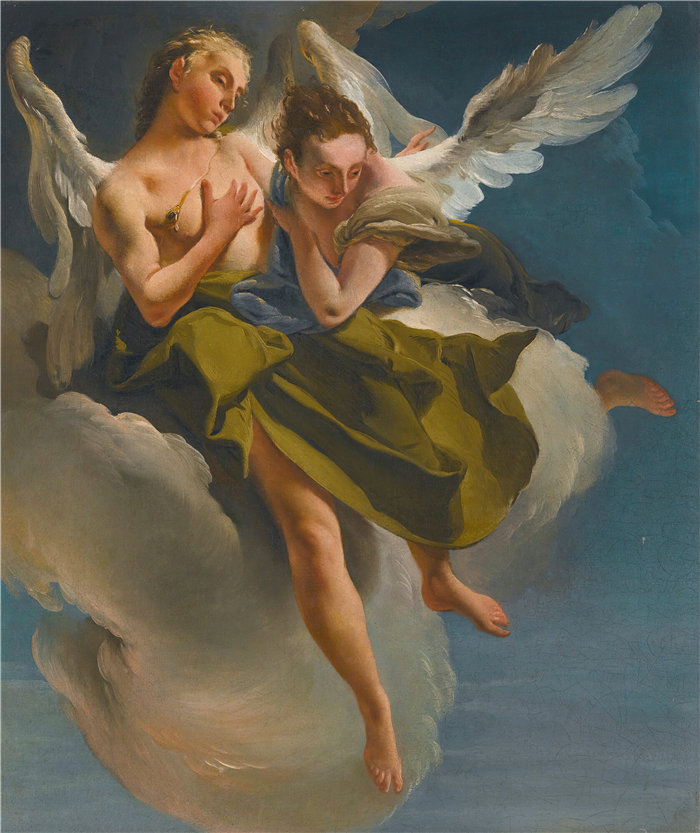 乔瓦尼·巴蒂斯塔·提埃波罗（Giovanni Battista Tiepolo，意大利画家）作品-飞行中的两个天使
