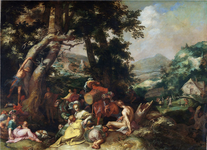 亚伯拉罕·布洛马特(Abraham Bloemaert,荷兰画家)作品-施洗者圣约翰的传道(1590 - 1610)