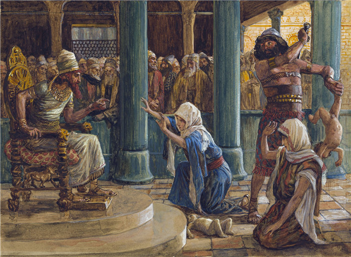 詹姆斯·天梭(James Tissot,法国画家)作品-所罗门的智慧 (c. 1896-1902)
