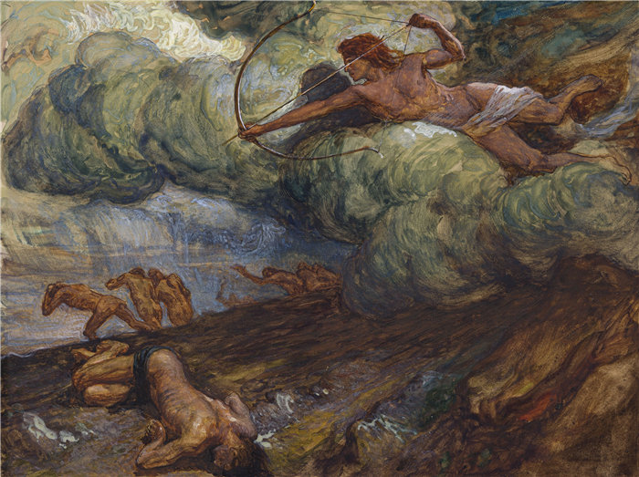 詹姆斯·天梭（James Tissot，法国画家）作品-不敬虔的人不得站立（c. 1896-1902）