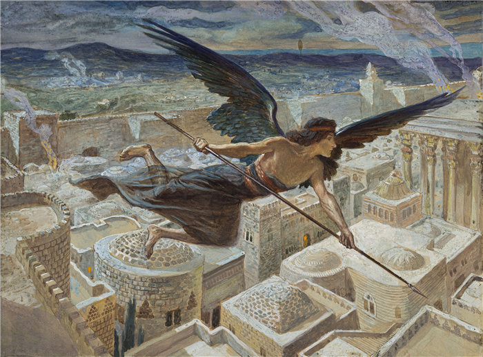 詹姆斯·天梭（James Tissot，法国画家）作品-亚述人的屠 杀（c. 1896-1902）