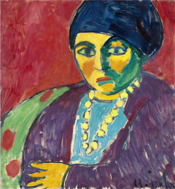 阿列克谢·冯·贾伦斯基（Alexej von Jawlensky，俄罗斯画家）作品-女头，海伦 (1913)