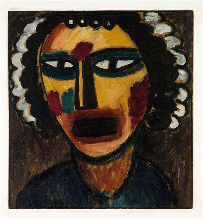 阿列克谢·冯·贾伦斯基（Alexej von Jawlensky，俄罗斯画家）作品-先知（女巫）（1913）