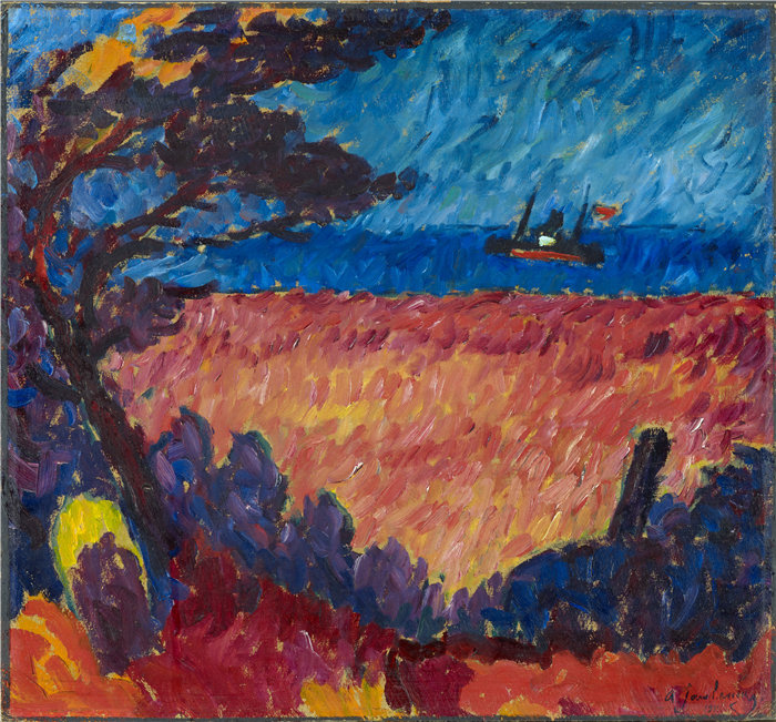 阿列克谢·冯·贾伦斯基（Alexej von Jawlensky，俄罗斯画家）作品-在波罗的海 (1911)