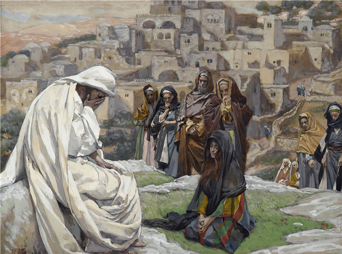 詹姆斯·天梭（James Tissot，法国画家）作品-耶稣哭了 (1886-1894)