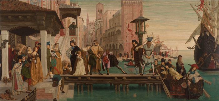 詹姆斯·天梭(James Tissot,法国画家)作品-浪子的离去 (1863)