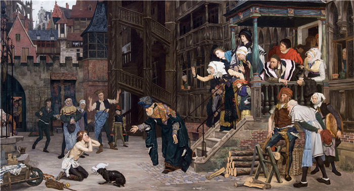 詹姆斯·天梭（James Tissot，法国画家）作品-浪子归来 (1862)