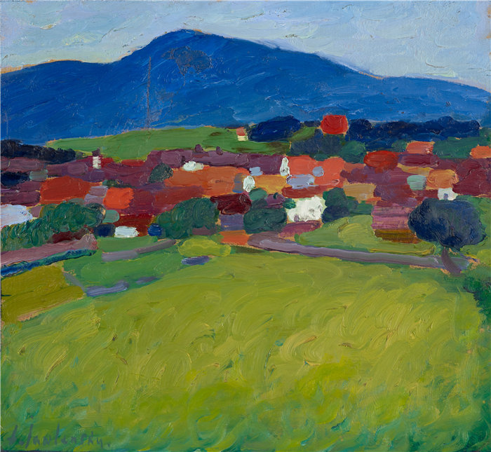 阿列克谢·冯·贾伦斯基（Alexej von Jawlensky，俄罗斯画家）作品-穆尔瑙村 (1908)