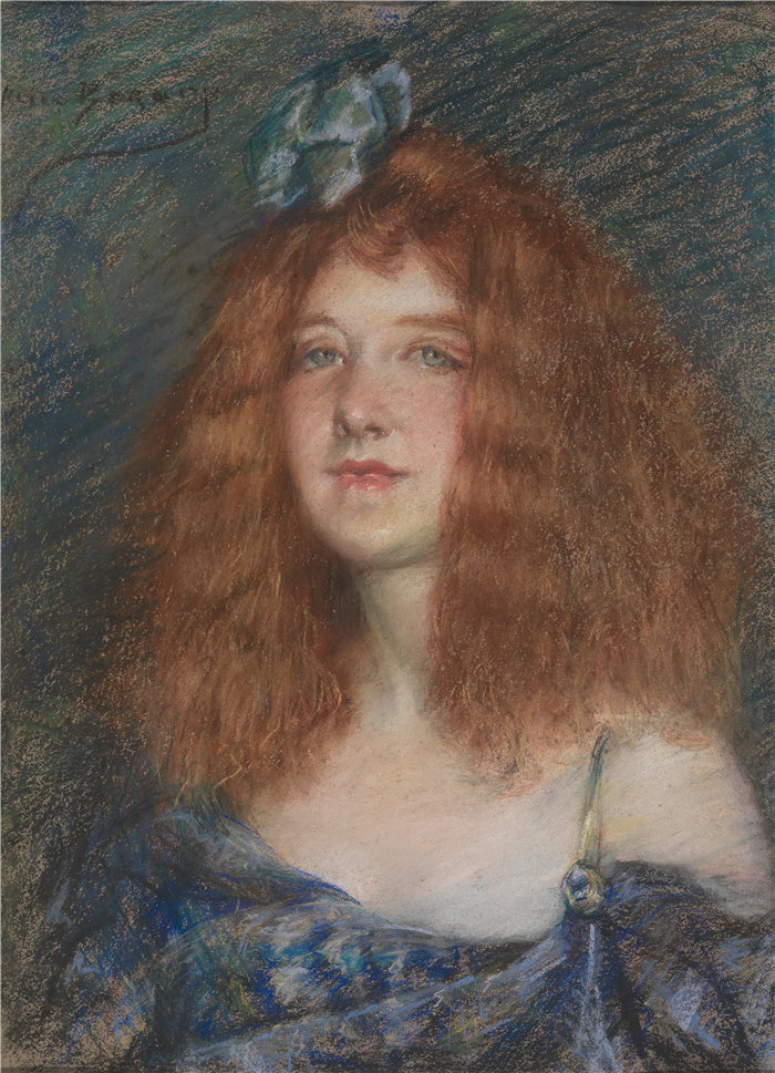 爱丽丝·派克·巴尼 (Alice Pike Barney,美国画家)作品-红头发的女人