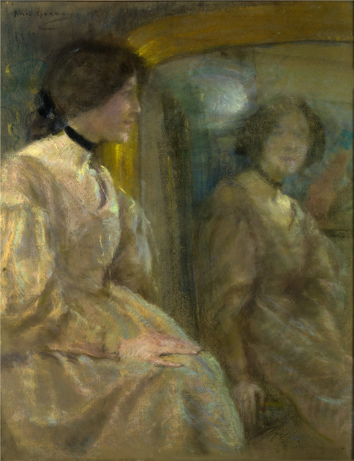 爱丽丝·派克·巴尼 (Alice Pike Barney,美国画家)作品-镜面反射(1911)