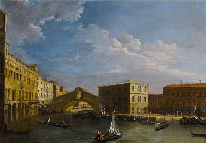 卡纳莱托 （Canaletto，意大利画家）作品-威尼斯，从北方看大运河和里亚托桥