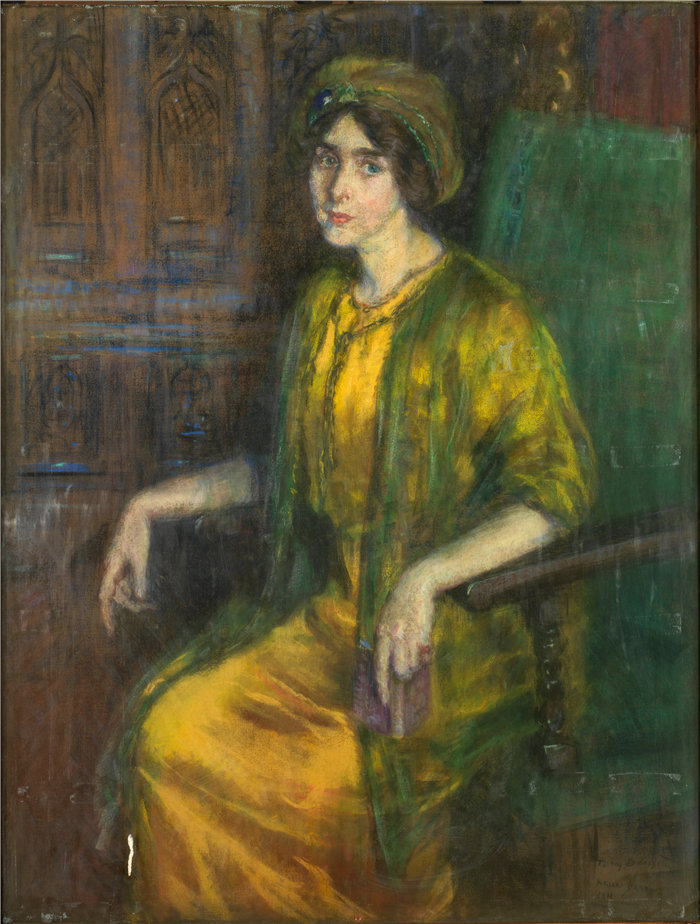 爱丽丝·派克·巴尼 (Alice Pike Barney,美国画家)作品-劳拉·德雷福斯·巴尼 (1911)